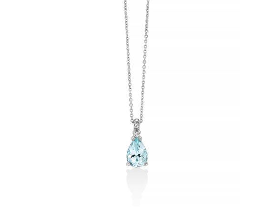 Collana Miluna Donna Acquamarina in Oro Diamante CLD4726 - CLD4726